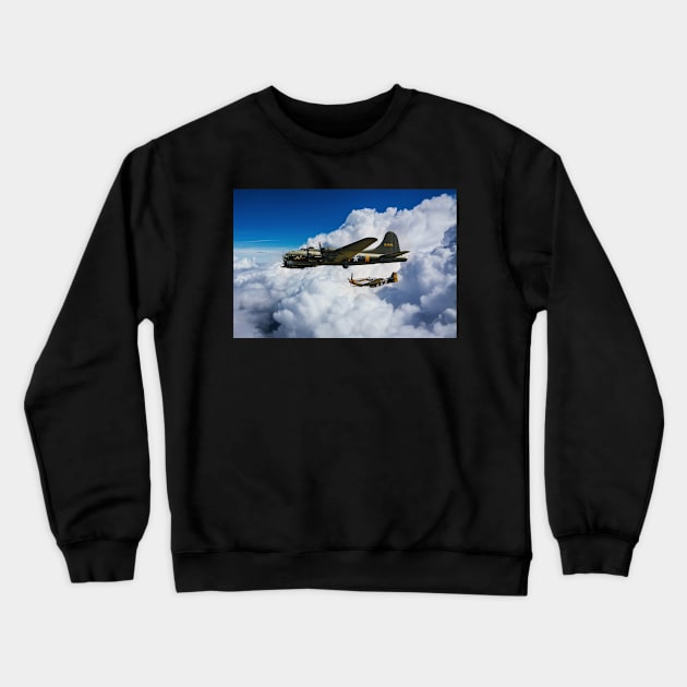 Fortress and Mustang Crewneck Sweatshirt by aviationart